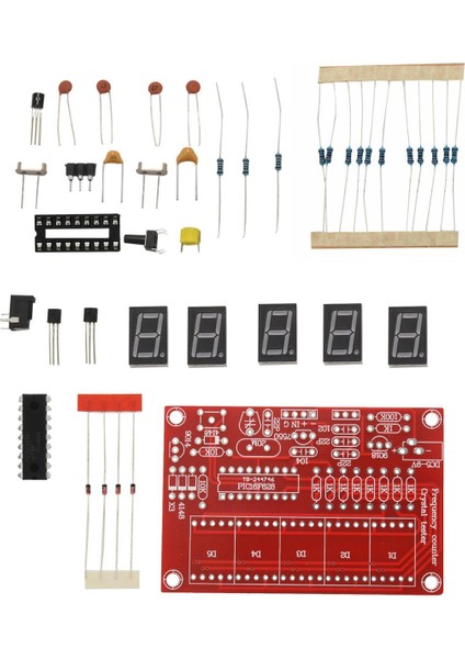 50 Mhz Kristal Osilatör Frekans Sayacı Test Cihazları Dıy Kiti 5 Çözünürlük Dijital Kırmızı (Yurt Dışından)