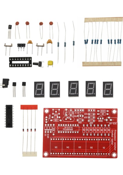 50 Mhz Kristal Osilatör Frekans Sayacı Test Cihazları Dıy Kiti 5 Çözünürlük Dijital Kırmızı (Yurt Dışından)