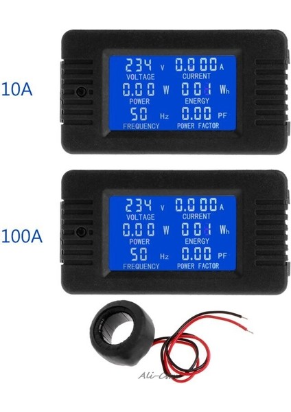 6in1 Dijital Ac 80 ~ 260V Wer Monitör Gerilim Akım Kwh Watt Metre 100A 10A (Yurt Dışından) fiyatları