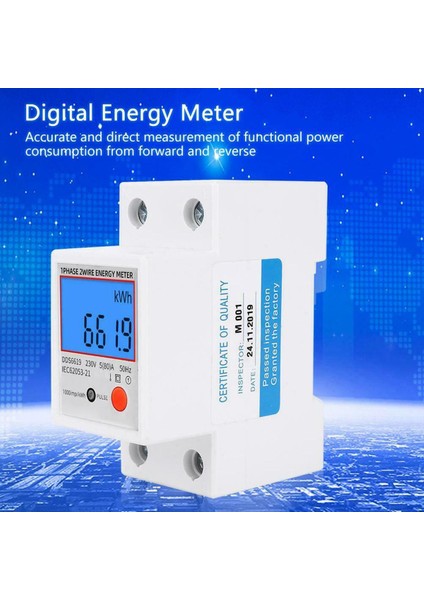 Monofaze Enerji Sayacı-1 x Enerji Sayacı 1 x Ingilizce Kullanım Kılavuzu-Beyaz (Yurt Dışından)