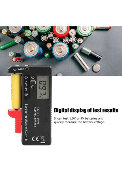BT-168 Pro Kapasite Test Cihazı Dijital Checker Aa 1.5V 9V Için Plastik Taşınabilir Hücre Test Cihazı (Yurt Dışından) fırsatları