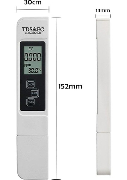 Kalem Sıcaklık Ölçer 3'ü 1 Arada Tds&ec Algılama LCD Dijital Su Kalitesi Test Kalemi (Yurt Dışından)