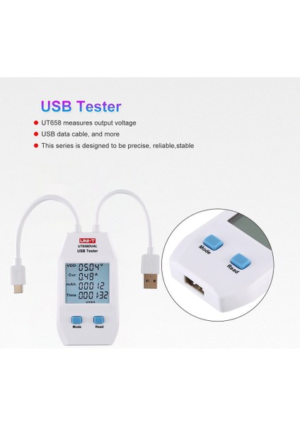 Unı-T UT658DUAL Veri Depolamalı USB Test Cihazı Gerilim ve Akım Monitörleri (Yurt Dışından)