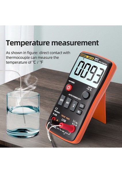 Sıcaklık Test Cihazı ile Dijital Multimetre True Rms LCD Ekran 4000 Sayım Otomatik Değişen Ac/dc Transistör Gerilim Amplifikatörü Ohm Frekans Kapasite Ölçer (Yurt Dışından) indirimleri