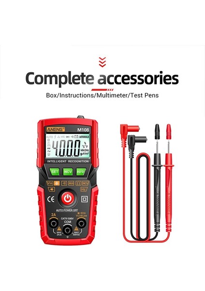 Aneng M108 Akıllı Dijital Multimetre 4000 Sayım Ac/dc Gerilim Akım Kapasite Hz Frekans Mini Test Cihazı Ölçer (Yurt Dışından) modelleri