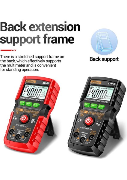 Aneng M108 Akıllı Dijital Multimetre 4000 Sayım Ac/dc Gerilim Akım Kapasite Hz Frekans Mini Test Cihazı Ölçer (Yurt Dışından) indirimleri