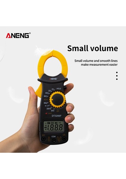 Dası LCD Dijital Kelepçe Multimetre Multitester Elektrik Metre Klipsli Gerilim Direnç Diyot Test Cihazı Ampermetre Test Probu ile (Yurt Dışından)