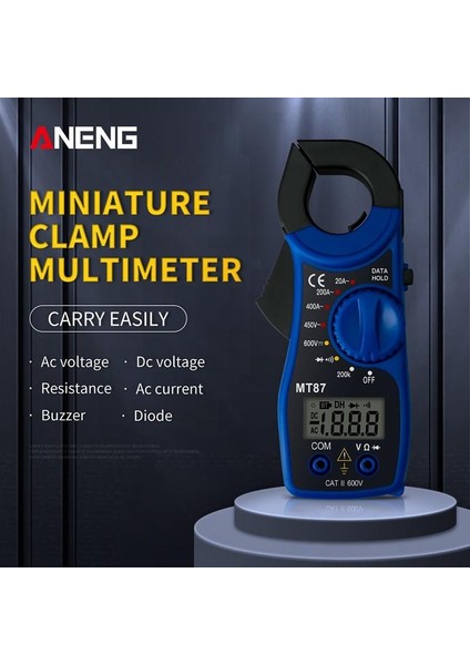 Mini MT87 Dijital Multimetre Amp Pens Metre Test Akımı Pense Ac/dc Akım Gerilim Transistör Test Cihazı Güç Ölçer (Yurt Dışından) fiyatları
