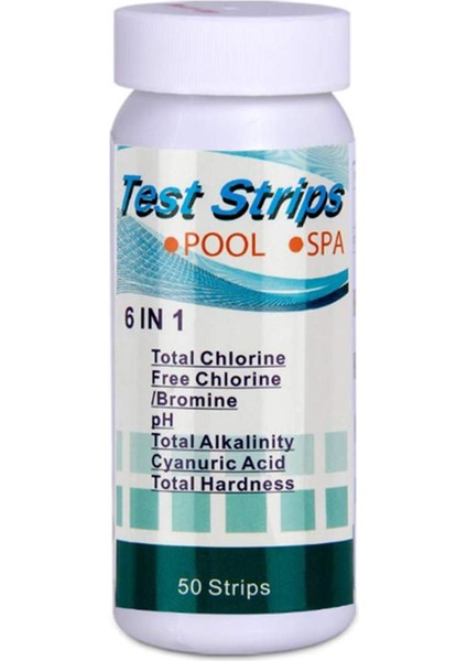 50 Adet 6-In-1 Yüzme L Ph Test Kağıdı Artık Chloe Ph Değeri Alkalinite Sertlik Ph Test Cihazı (Yurt Dışından)