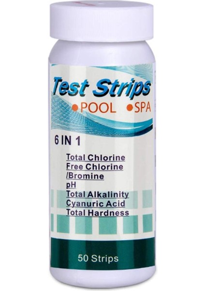 50 Adet 6-In-1 Yüzme L Ph Test Kağıdı Artık Chloe Ph Değeri Alkalinite Sertlik Ph Test Cihazı (Yurt Dışından) fiyatları