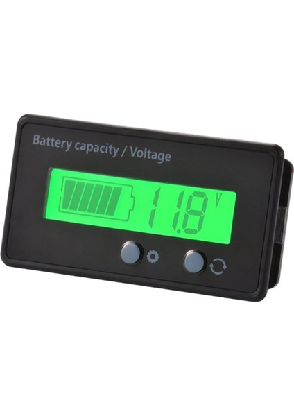 LCD Kapasite Monitör Ölçer Ölçer, Su Geçirmez 12V/24V/36V/48V Kurşun Asit Durum Göstergesi, Lityum Kapasite Test Cihazı Gerilim Ölçer Monitör Yeşil Arka Işık (Yurt Dışından)