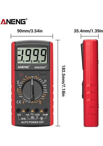 Profesyonel LCD Ekran Dijital Multimetre 1999 Sayısı Ac/dc Gerilim Ölçer Ampermetre Ohmmetre Voltmetre Diyot Direnç Kapasite Ölçer Multitester Profesyonel Araç (Yurt Dışından)