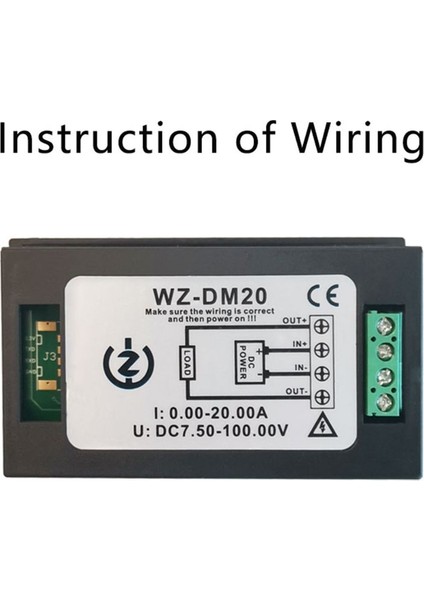 Dc 7.5-100V 20A 2000W Wer Metre Wattmetre Elektrik Panel Ölçer Monitör Dijital Ekran Volt Kwh Watt Amp (Yurt Dışından)
