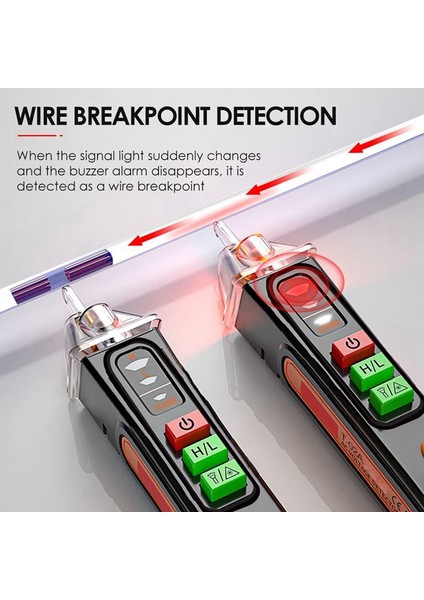 Temassız Gerilim Test Kalemi - Çift Aralıklı Ac Gerilim Test Cihazı 12V/48V-1000V, Gerçek Zamanlı/boş Hat Devre Algılama Test Cihazı (Yurt Dışından) fırsatları