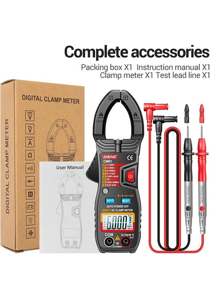 Aneng Basma Düğmesi Kelepçe Multimetre Dijital Pens Metre Gerilim Test Cihazı 6000 Sayım Araba Amp Hz Kapasite Ncv Ohm Testi (Yurt Dışından) fiyatları