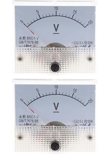 2x Dc 0-20V 85C1-V Sınıf 2.5 Voltmetre Analog Volt Panel Metre (Yurt Dışından)