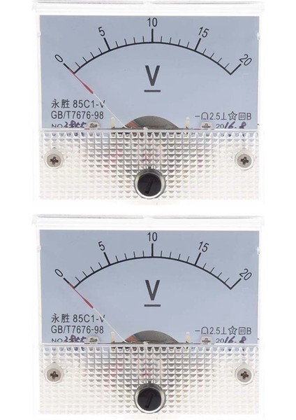 2x Dc 0-20V 85C1-V Sınıf 2.5 Voltmetre Analog Volt Panel Metre (Yurt Dışından)