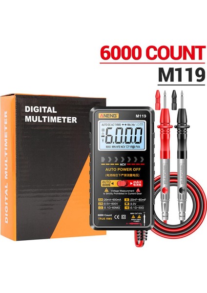 Taşınabilir Dijital Multimetre Test Cihazı 6000 Sayım Ac/dc Akım Gerilim Akıllı Metre Otomatik Anahtarlama Makinesi Multimetre Aracı (Yurt Dışından)