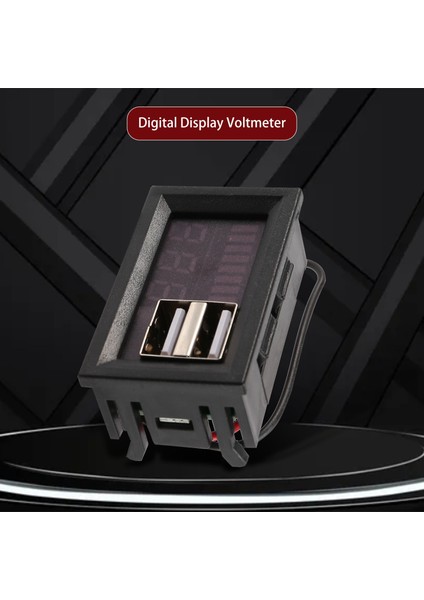 Kırmızı LED Dijital Ekran Voltmetre Mini Gerilim Ölçer Volt Test Cihazı Paneli Dc 12V Arabalar Motosikletler Araçlar Için USB 5V2A Çıkışı 12V Pil (Yurt Dışından)