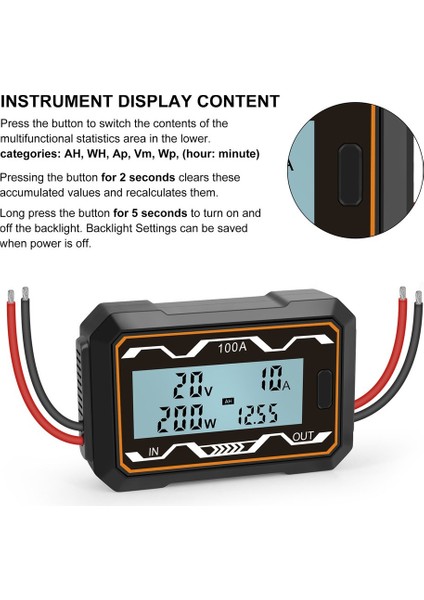 Watt Metre 100A/200A Yüksek Hassasiyetli Rc Watt Metre Dc Güç Ölçer Voltmetre (Yurt Dışından) modelleri