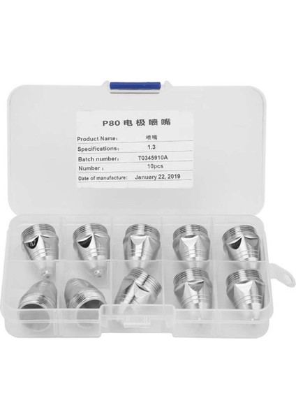 P80 Elektrot Nozulu Temizlemesi Kolay Endüstriyel Kesim Için Uygun 10 Adet (Yurt Dışından)