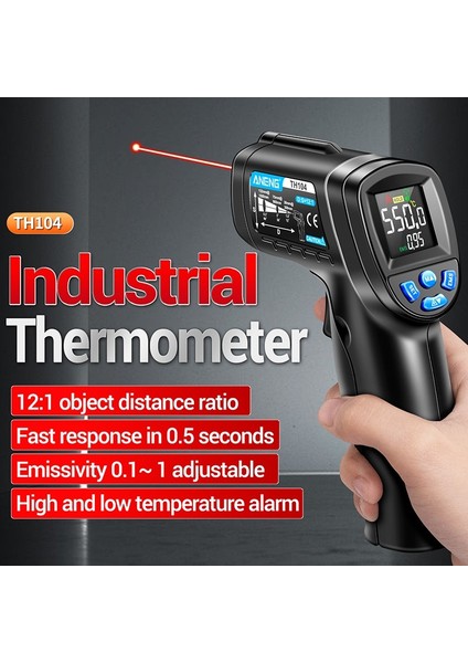 Elde Taşınabilir Temassız Dijital Kızılötesi Termometre Ir Lazer Termometre (Pilsiz) (Yurt Dışından) modelleri