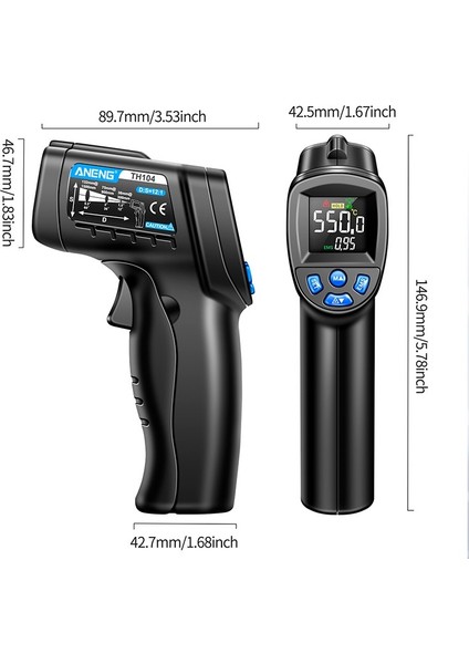 Elde Taşınabilir Temassız Dijital Kızılötesi Termometre Ir Lazer Termometre (Pilsiz) (Yurt Dışından) fırsatları