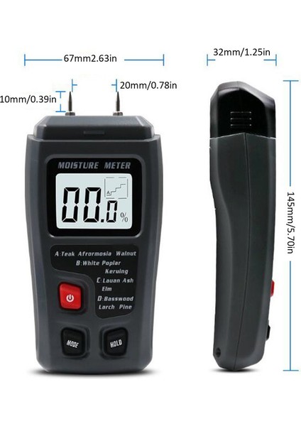 Nem Test Cihazı Nem Analiz Cihazı Ahşap Zemin Karton Nem Ölçümü Siyah (Yurt Dışından) fırsatları