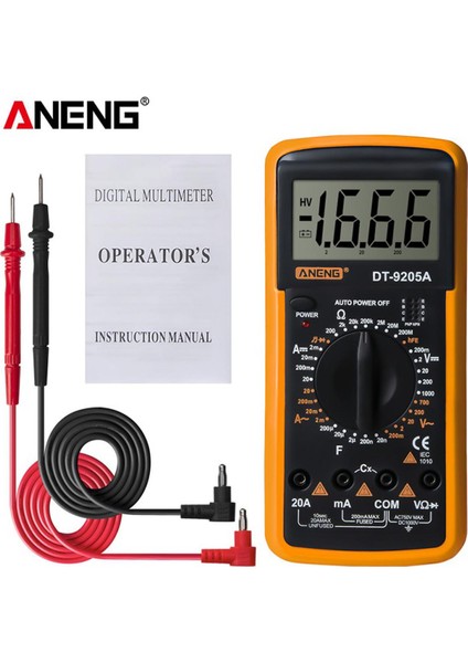 El LCD Ekran Dijital Multimetre Ac/dc Elektrik Ampermetre Test Cihazı Ölçer Ohmmetre Voltmetre Diyot Direnç Kapasite Ölçer Multitester (Yurt Dışından)