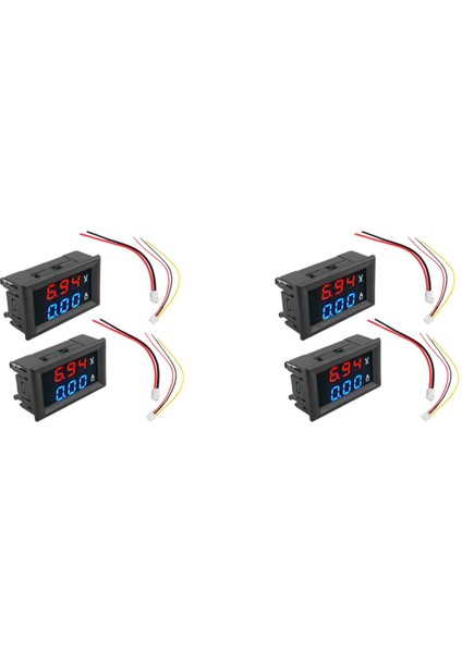 Adet Dijital Voltmetre Ampermetre Dc 100 V 10A Amp Gerilim Akım Ölçer Test Cihazı Mavi + Kırmızı Çift LED Ekran Paneli (Yurt Dışından)