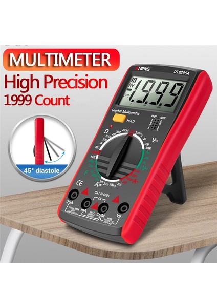 Otomatik Aralığı Dijital Multimetre Ac/dc Gerilim Ölçer Ampermetre Ohmmetre Voltmetre Multitester Diyot Direnç Kapasite Ölçer (Yurt Dışından)