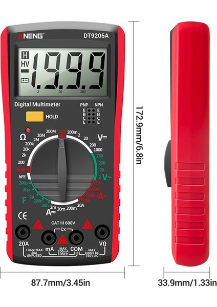 Otomatik Aralığı Dijital Multimetre Ac/dc Gerilim Ölçer Ampermetre Ohmmetre Voltmetre Multitester Diyot Direnç Kapasite Ölçer (Yurt Dışından)
