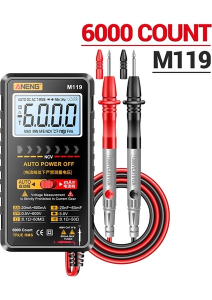 Dijital Multimetre 6000 Sayım Evrensel Metre Elektrik Test Cihazı Multitester Ac/dc Voltmetre Ampermetre (Yurt Dışından) modelleri