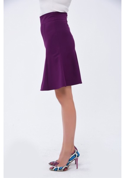 Kadın Mor Mevsimlik Parçalı kloş Midi Etek 1896-63 fırsatları