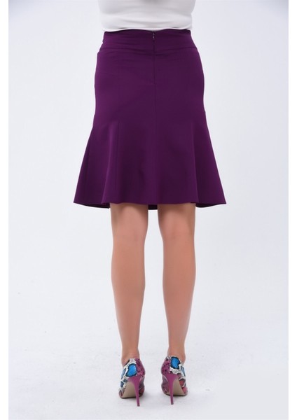 Kadın Mor Mevsimlik Parçalı kloş Midi Etek 1896-63 indirimleri