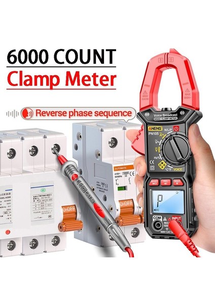 Aneng PN105 Dijital Ses Yayını Pens Metre Ac/dc Akım Profesyonel Multimetre 6000 Sayım True Rms Test Cihazı Metre (Yurt Dışından)