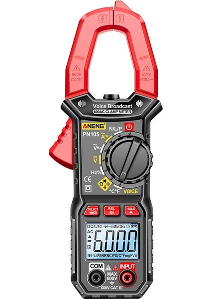 Aneng PN105 Dijital Ses Yayını Pens Metre Ac/dc Akım Profesyonel Multimetre 6000 Sayım True Rms Test Cihazı Metre (Yurt Dışından) fiyatları