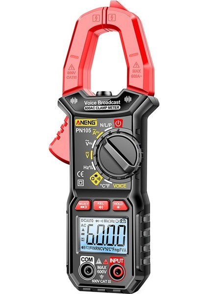 Aneng PN105 Dijital Ses Yayını Pens Metre Ac/dc Akım Profesyonel Multimetre 6000 Sayım True Rms Test Cihazı Metre (Yurt Dışından) modelleri