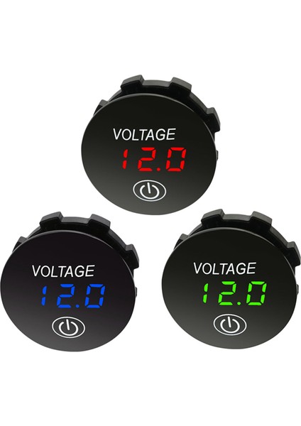 2x Kapasiteli Ekran Voltmetre LED Dijital Gerilim Ölçer Dokunmatik Açık Kapalı Anahtarı Araba Motosiklet Dc 3 V-35 V Yeşil (Yurt Dışından)