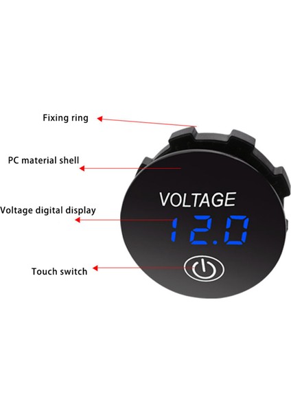 2x Kapasiteli Ekran Voltmetre LED Dijital Gerilim Ölçer Dokunmatik Açık Kapalı Anahtarı Araba Motosiklet Dc 3 V-35 V Yeşil (Yurt Dışından)