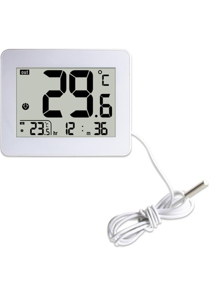 Adet Dijital Çift Termometre Dış Mekan Iç Mekan Termometresi Elektronik Termometre Beyaz (Yurt Dışından)