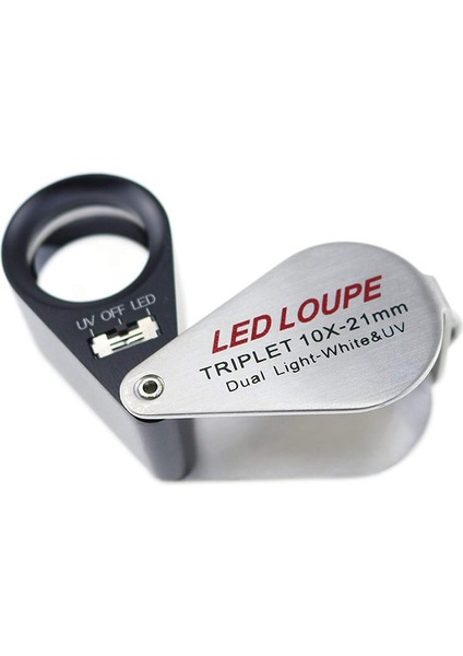 10X Büyütme Kuyumcu Büyüteç Üçlü Lens Büyüteç, Mücevher, Takı, Madeni Para, Pul, Vb Için 6 LED Uv Işık 21MM (Yurt Dışından) modelleri