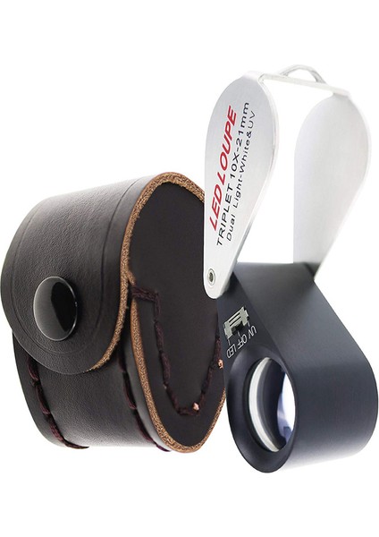 10X Büyütme Kuyumcu Büyüteç Üçlü Lens Büyüteç, Mücevher, Takı, Madeni Para, Pul, Vb Için 6 LED Uv Işık 21MM (Yurt Dışından) fırsatları
