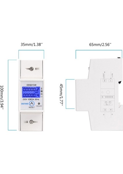 DDS015M 230V Güç Watt Ölçer W Sıfırlama Gerilimi Amper Elektrik Tüketimi 5(80A) X4YE (Yurt Dışından) indirimleri