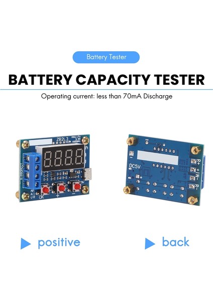 ZB2L3 Pil Test Cihazı LED Dijital Ekran 18650 Lityum Pil Güç Kaynağı Test Direnci Kurşun-Asit Kapasitesi (Yurt Dışından)