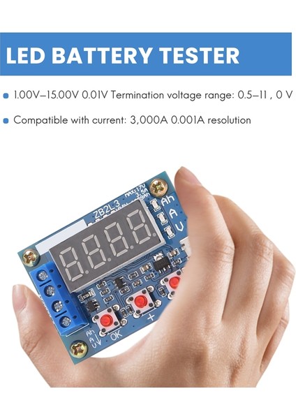 ZB2L3 Pil Test Cihazı LED Dijital Ekran 18650 Lityum Pil Güç Kaynağı Test Direnci Kurşun-Asit Kapasitesi (Yurt Dışından)