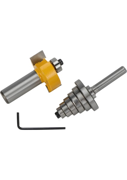Chenba Tan 2 Takım Rabbet Yönlendirici Bit Gümüş Sarı T Tipi Rabbeting Zıvana Freze Kesici 1/2in Shank (Yurt Dışından) modelleri
