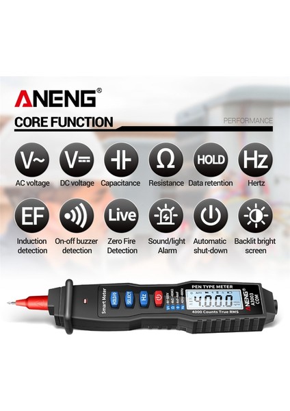 Aneng A3003 Dijital Multimetre Kalem Tipi Metre 4000 Sayım Temassız Ac/dc Gerilim Direnci Kapasite Hz Test Aracı (Yurt Dışından) fırsatları