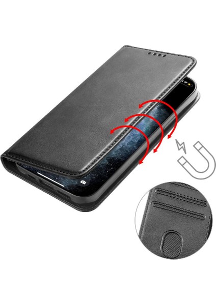 Iphone 15 Için Kılıf Pro Max Kart Ekleme Deri Folio Flip Case Tam (Yurt Dışından)