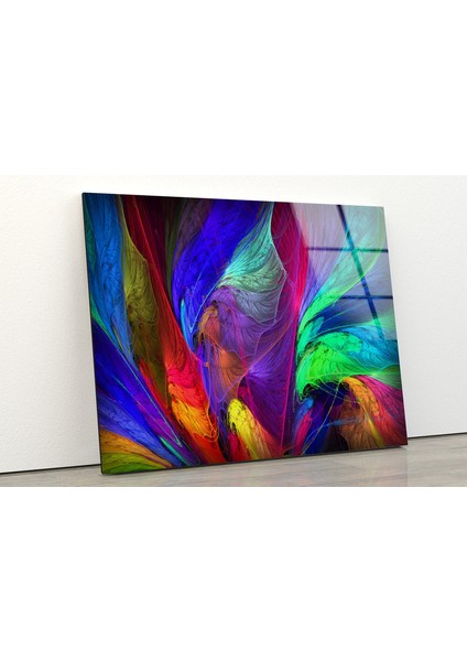 Canlı Renkli Soyut Cam Duvar Tablosu modelleri